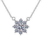Floral Cluster Sterling Silver Moissanite Pendant, silver-tone