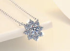 Floral Cluster Sterling Silver Moissanite Pendant, silver-tone