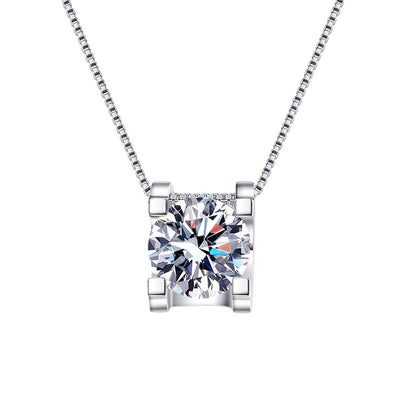 Silver moissanite necklace
