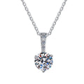 Petite Solitaire with Pavé Bail Sterling Silver Moissanite Pendant, silver-tone