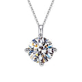 Basket Solitaire Sterling Silver Moissanite Pendant, silver-tone