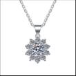 Snowflower Cluster Sterling Silver Moissanite Pendant, silver-tone