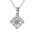 Twisted Flower Sterling Silver Moissanite Pendant, silver-tone