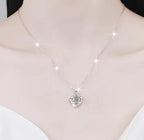 Looped Heart Sterling Silver Moissanite Pendant, silver-tone
