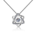 Six-Point Star Sterling Silver Moissanite Pendant, silver-tone