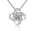 Interlaced Loops Sterling Silver Moissanite Pendant, silver-tone