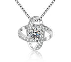 Interlaced Loops Sterling Silver Moissanite Pendant, silver-tone