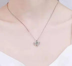 Interlaced Loops Sterling Silver Moissanite Pendant, silver-tone
