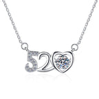 520 Heart Sterling Silver Moissanite Pendant, silver-tone