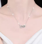 520 Heart Sterling Silver Moissanite Pendant, silver-tone