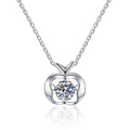 Open Heart Frame Sterling Silver Moissanite Pendant, silver-tone