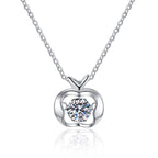 Open Heart Frame Sterling Silver Moissanite Pendant, silver-tone