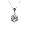Scalloped Solitaire Sterling Silver Moissanite Pendant, silver-tone