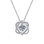 Petite Spiral Sterling Silver Moissanite Pendant, silver-tone