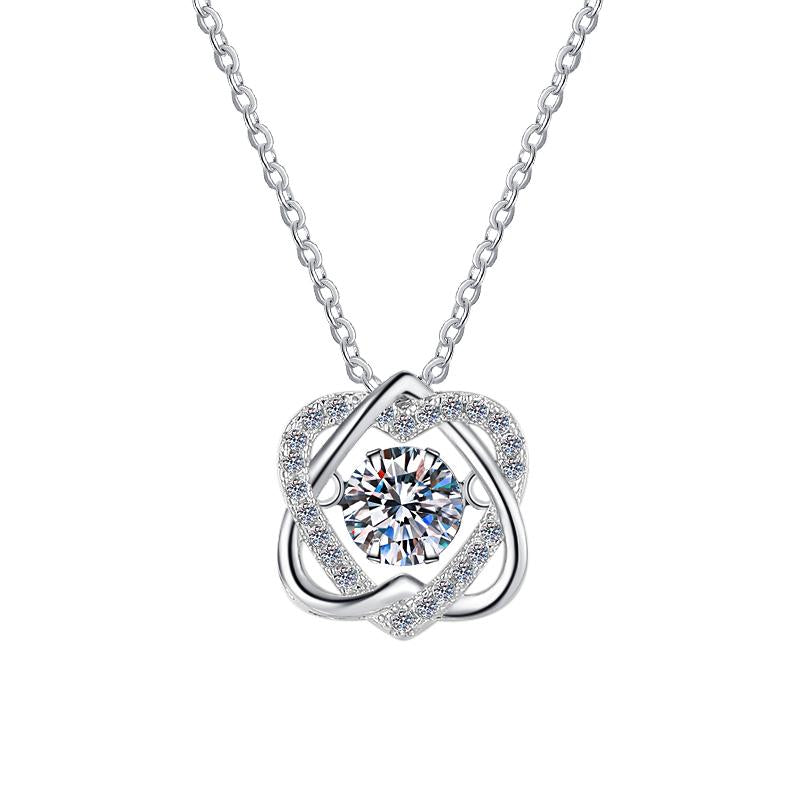 Petite Spiral Sterling Silver Moissanite Pendant, silver-tone