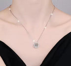 Petite Spiral Sterling Silver Moissanite Pendant, silver-tone