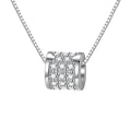 Pavé Barrel Sterling Silver Moissanite Pendant, silver-tone