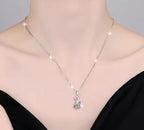 Swan Sterling Silver Moissanite Pendant, silver-tone