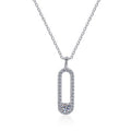 Slim Pavé Loop Sterling Silver Moissanite Pendant, silver-tone