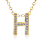Letter H Sterling Silver Moissanite Pendant, silver-tone