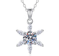Starburst Drop Sterling Silver Moissanite Pendant, silver-tone