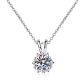 Aurelia Solitaire Sterling Silver Moissanite Pendant, silver-tone