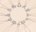 Zodiac Symbol Sterling Silver Moissanite Pendant, silver-tone