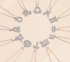 Zodiac Symbol Sterling Silver Moissanite Pendant, silver-tone