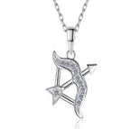 Zodiac Symbol Sterling Silver Moissanite Pendant, silver-tone