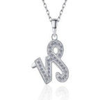 Zodiac Symbol Sterling Silver Moissanite Pendant, silver-tone