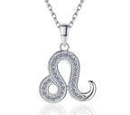 Zodiac Symbol Sterling Silver Moissanite Pendant, silver-tone