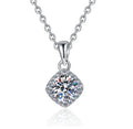 Heart-Shaped Solitaire Frame Sterling Silver Moissanite Pendant, silver-tone