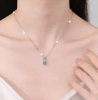 Loop-Bail Solitaire Sterling Silver Moissanite Pendant, silver-tone