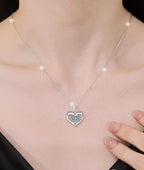 Heart Solitaire Drop Sterling Silver Moissanite Pendant, silver-tone