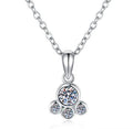 Three-Circle Drop Sterling Silver Moissanite Pendant, silver-tone