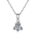 Three-Circle Drop Sterling Silver Moissanite Pendant, silver-tone