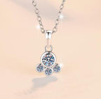 Three-Circle Drop Sterling Silver Moissanite Pendant, silver-tone