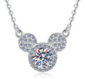 Winged Heart Sterling Silver Moissanite Pendant, Silver-tone