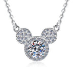 Winged Heart Sterling Silver Moissanite Pendant, Silver-tone
