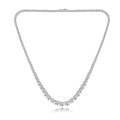 Full Tennis Necklace Sterling Silver Moissanite Necklace, Silver-tone