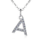 Letter A Sterling Silver Moissanite Pendant, Silver-tone