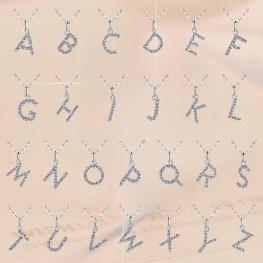 Letter A Sterling Silver Moissanite Pendant, Silver-tone