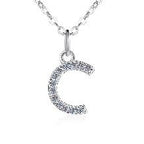 Letter A Sterling Silver Moissanite Pendant, Silver-tone