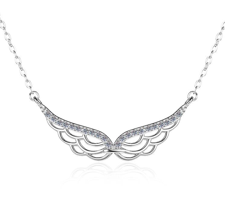 Scalloped Necklace Sterling Silver Moissanite Necklace, Silver-tone