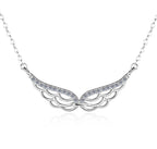 Scalloped Necklace Sterling Silver Moissanite Necklace, Silver-tone