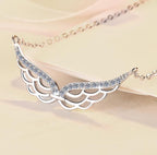 Scalloped Necklace Sterling Silver Moissanite Necklace, Silver-tone