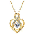 Interlaced Teardrop Sterling Silver Moissanite Pendant, Silver-tone