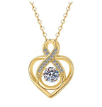 Interlaced Teardrop Sterling Silver Moissanite Pendant, Silver-tone