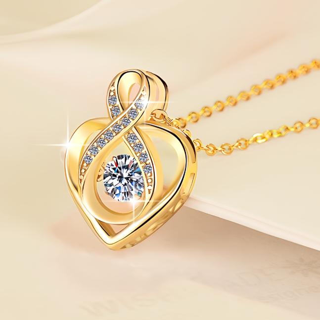 925 Sterling Silver Moissanite Interlocking Teardrop Pendant