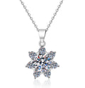 Starflower Sterling Silver Moissanite Pendant, Silver-tone
